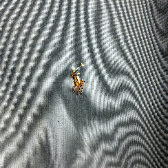 Ralph Lauren Blake Mens Large Blue Gingham Cotton Button Down Long Sleeve Shirt - Picture 3 of 12